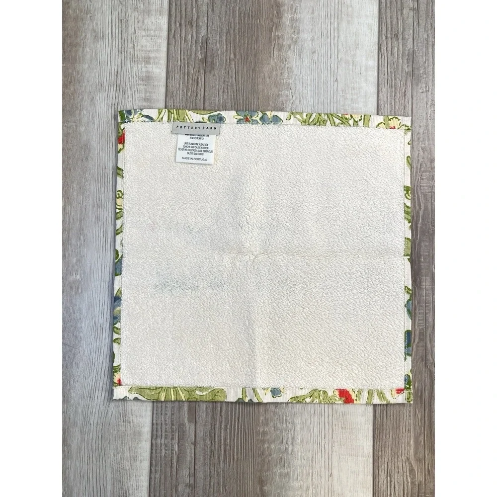Pottery Barn Washcloth NWOT Green Floral 12 X 12